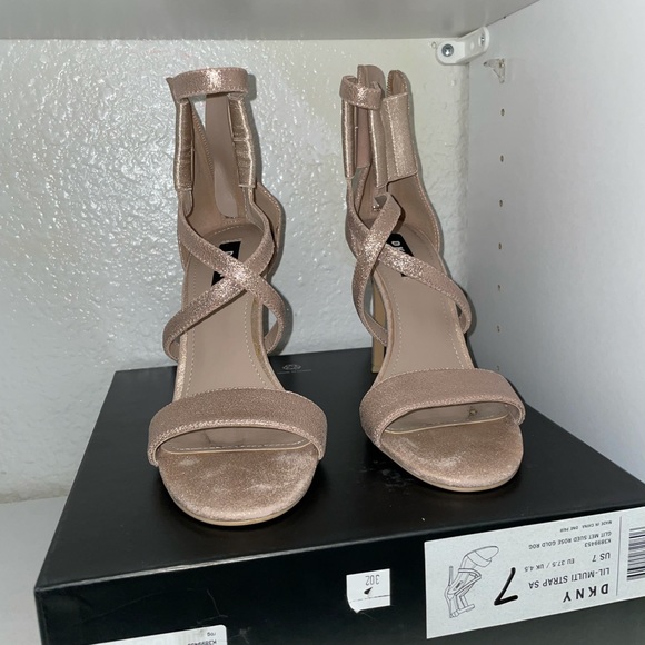 DKNY Pink Metallic Heels - Picture 1 of 2